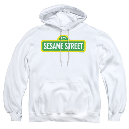 Sesame Street Logo Mens Hoodie White Officially Licensed