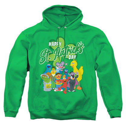 Sesame Street St. Patrick'S Day Big Bird Elmo Cookie Monster Mens Hoodie Kelly Green Officially Licensed