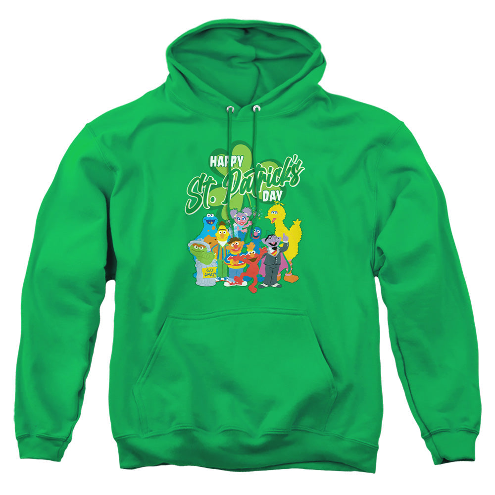 Sesame Street St. Patrick'S Day Big Bird Elmo Cookie Monster Mens Hoodie Kelly Green Officially Licensed