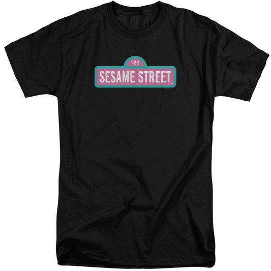 Sesame Street Alt Logo Mens Tall T Shirt Black Officially Licensed