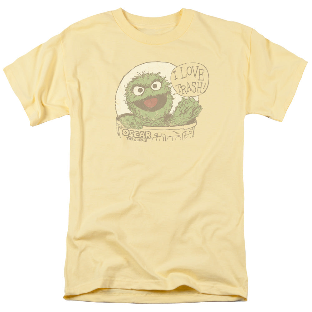 Sesame Street I Love Trash Mens T Shirt Banana Officially Licensed