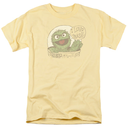 Sesame Street I Love Trash Mens T Shirt Banana Officially Licensed