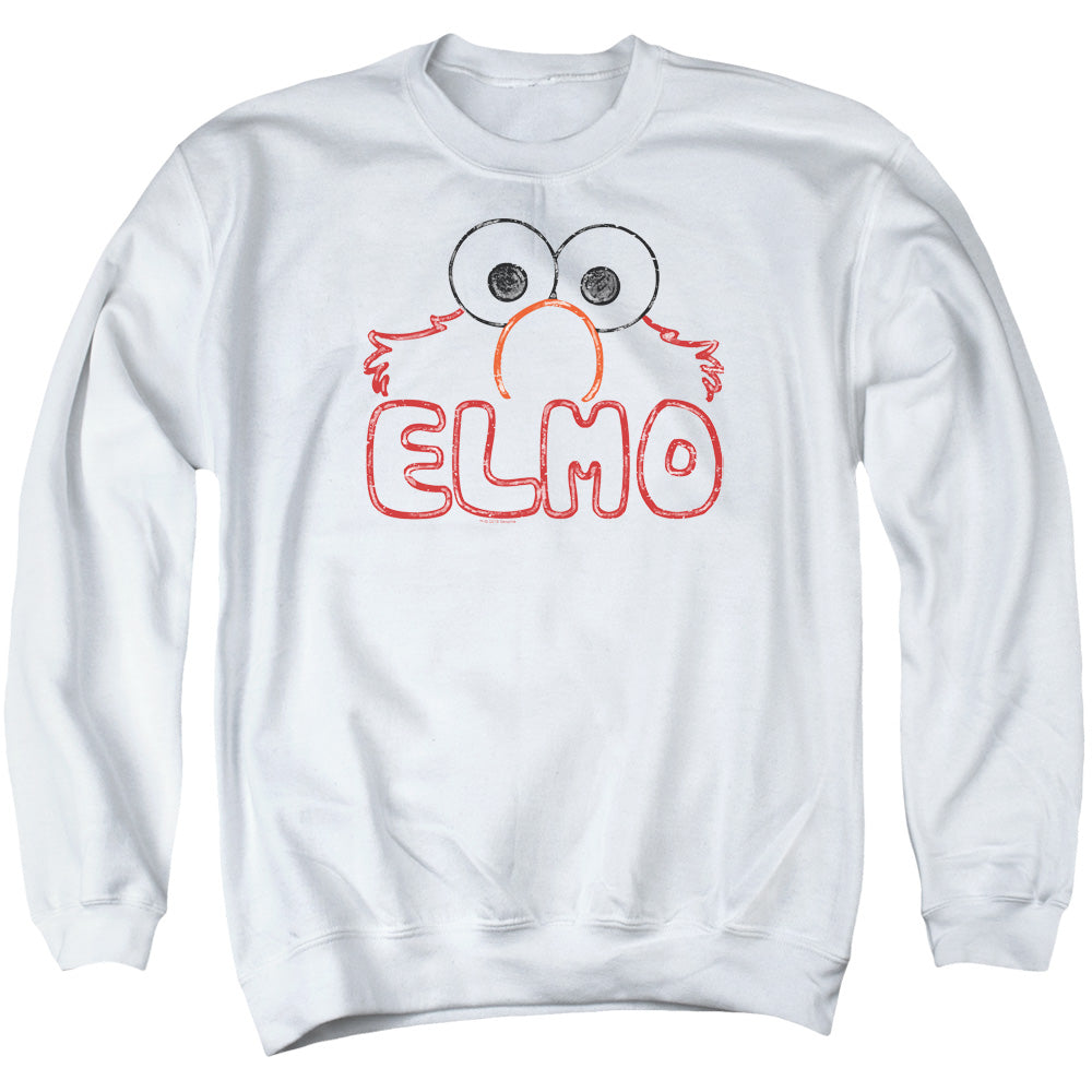 Sesame Street Elmo Letters Mens Crewneck Sweatshirt White Officially Licensed