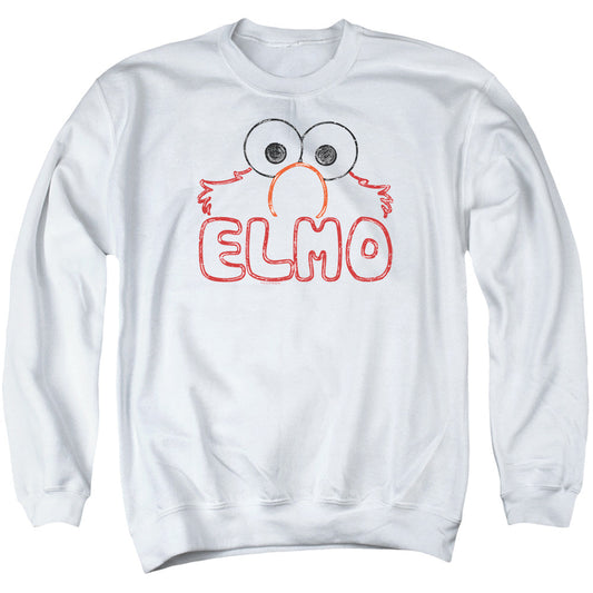 Sesame Street Elmo Letters Mens Crewneck Sweatshirt White Officially Licensed
