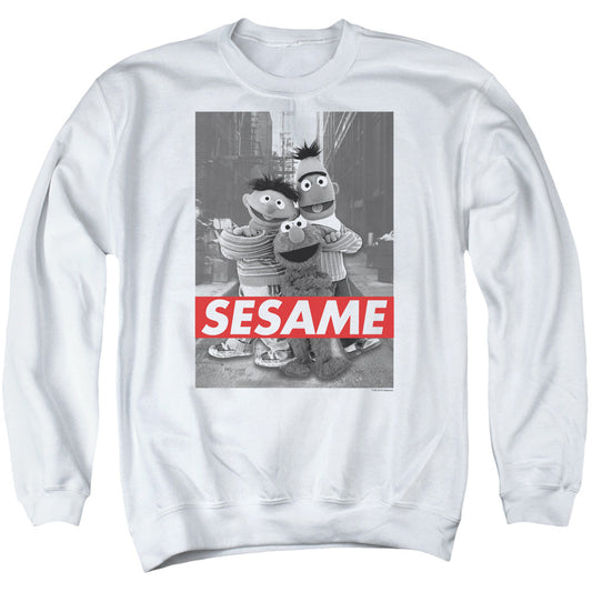 Sesame Street Sesame Mens Crewneck Sweatshirt White Officially Licensed