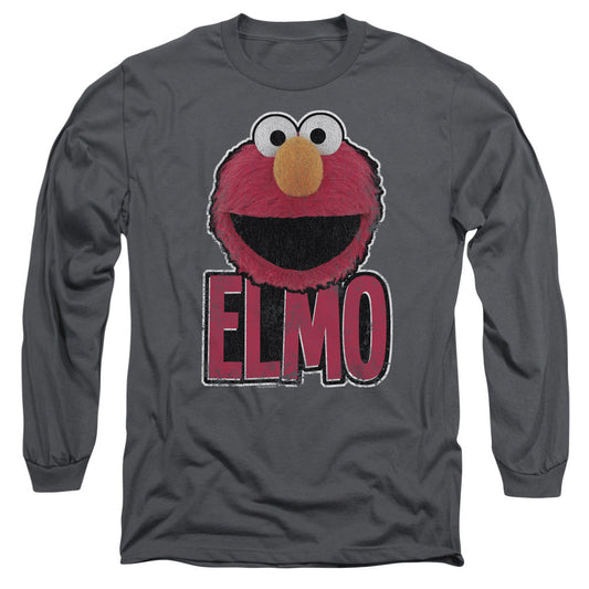 Sesame Street Elmo Ile Mens Long Sleeve Shirt Charcoal Officially Licensed