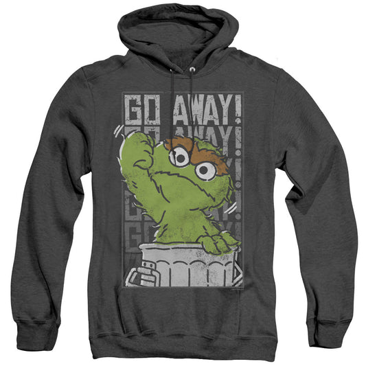 Sesame Street Go Away Mens Heather Hoodie Black Officially Licensed