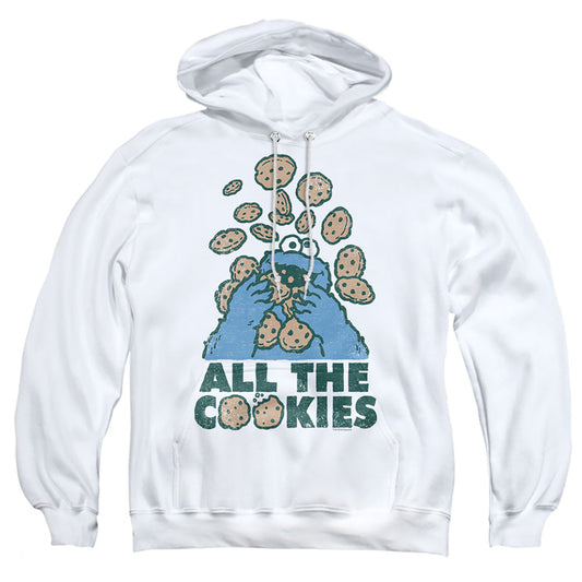 Sesame Street All The Cookies Mens Hoodie White Officially Licensed