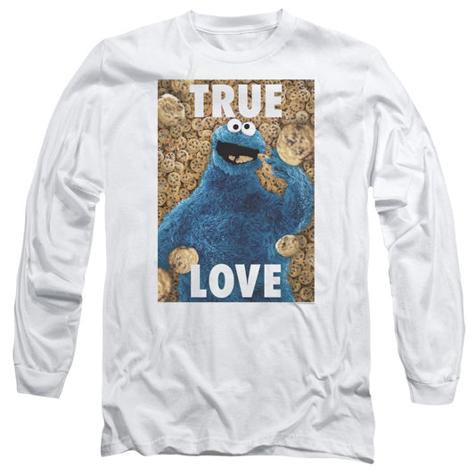 Sesame Street Beautiful Cookies Mens Long Sleeve Shirt White Officially Licensed