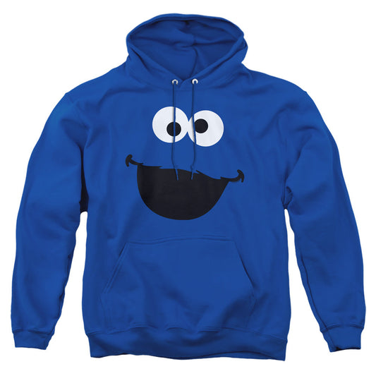 Sesame Street Cookie Monster Face Mens Hoodie Royal Officially Licensed