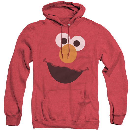 Sesame Street Elmo Face Mens Heather Hoodie Red Officially Licensed