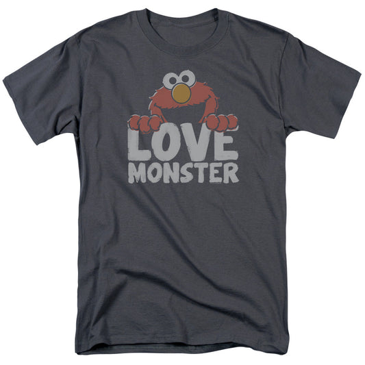 Sesame Street Love Monster Mens T Shirt Charcoal Officially Licensed