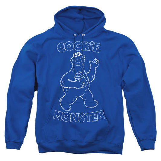 Sesame Street Simple Cookie Mens Hoodie Royal Blue Officially Licensed