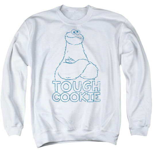 Sesame Street Tough Cookie Mens Crewneck Sweatshirt White Officially Licensed