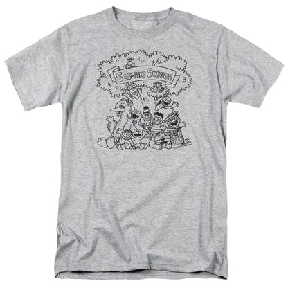 Sesame Street Simple Street Mens T Shirt Athletic Heather Officially Licensed