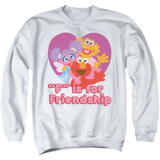 Sesame Street Friendship Mens Crewneck Sweatshirt White Officially Licensed