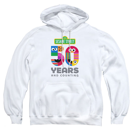 Sesame Street 50 Years Logo Mens Hoodie White Officially Licensed