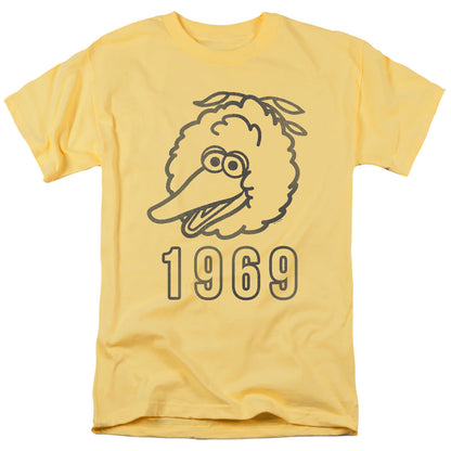 Sesame Street Big Bird 1969 Mens T Shirt Banana Officially Licensed