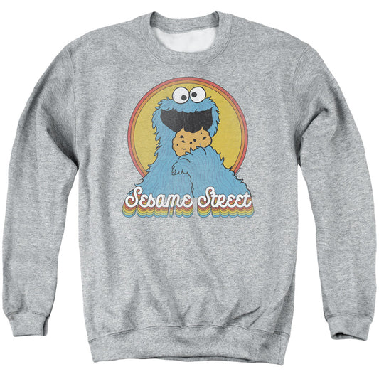 Sesame Street Cookie Monster Layers Mens Crewneck Sweatshirt Athletic Heather Officially Licensed