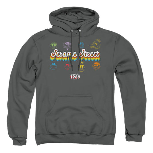 Sesame Street Made In 1969 Mens Hoodie Charcoal Officially Licensed