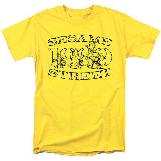 Sesame Street Friend Stroll Mens T Shirt Yellow Officially Licensed