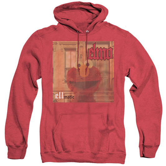 Sesame Street Ellmatic Mens Heather Hoodie Red Officially Licensed