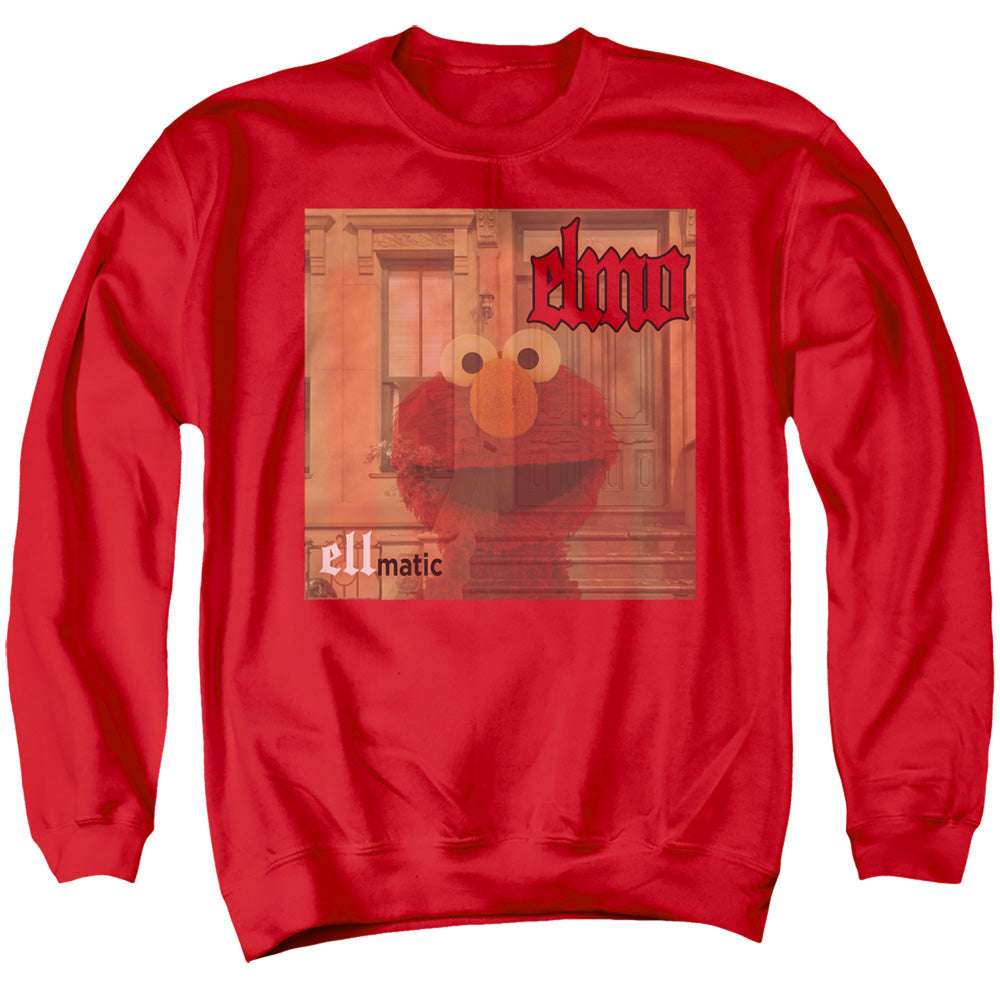 Sesame Street Ellmatic Mens Crewneck Sweatshirt Red Officially Licensed