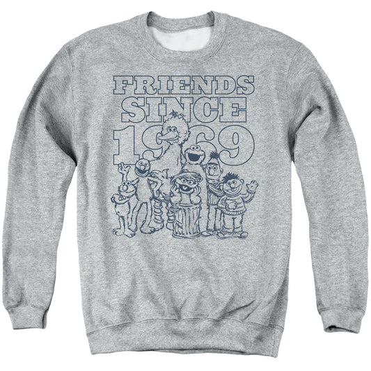 Sesame Street Friends Since Mens Crewneck Sweatshirt Athletic Heather Officially Licensed