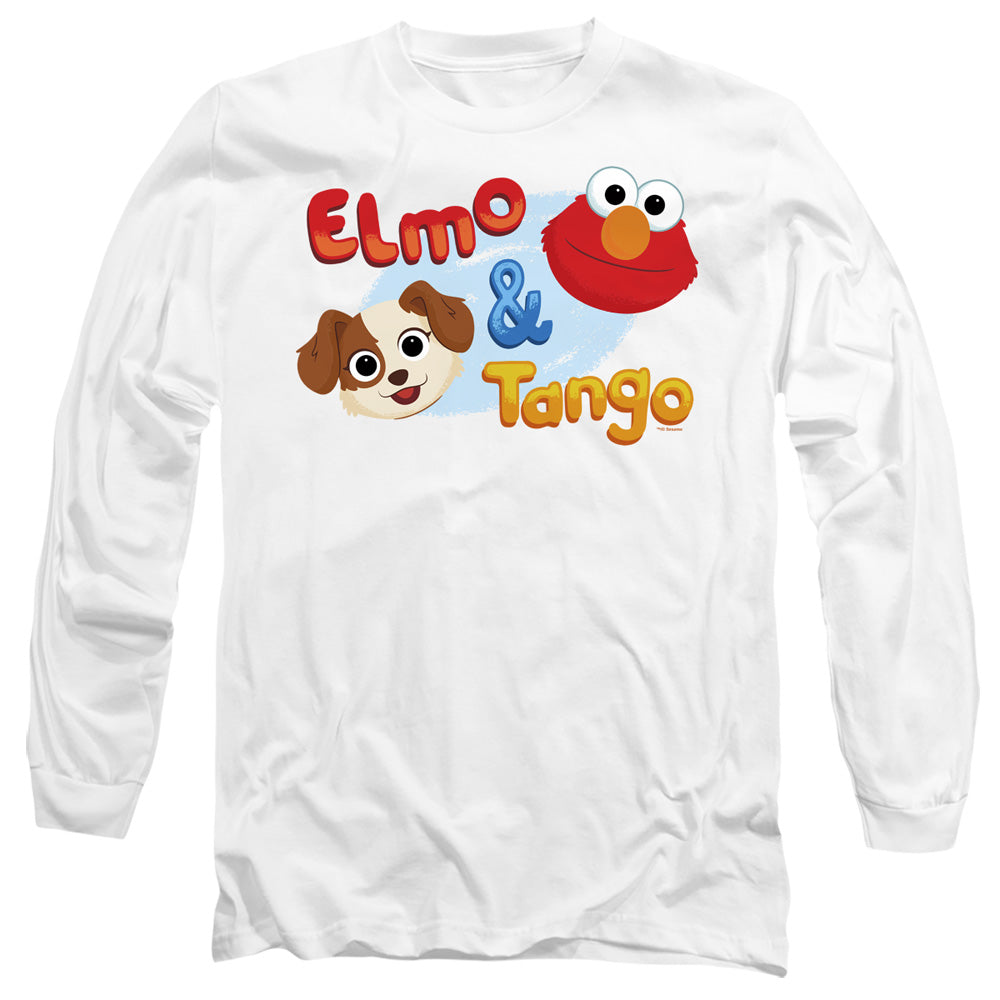Sesame Street Furry Friends Forever Elmo & Tango Mens Long Sleeve Shirt White Officially Licensed