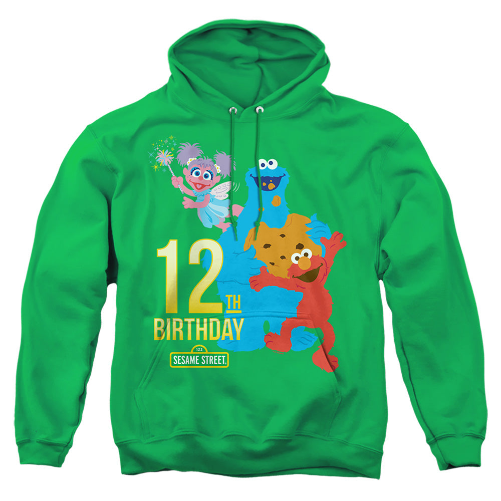 Sesame Street 12Th Birthday Mens Hoodie Kelly Green Officially Licensed