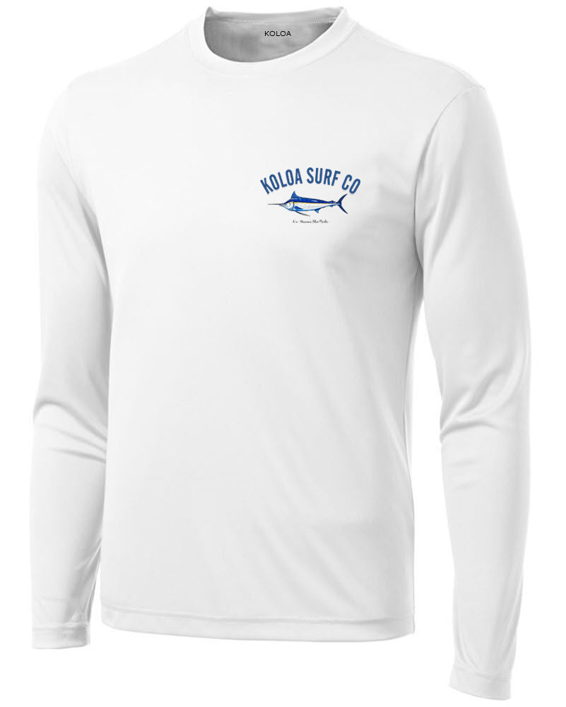 Koloa Blue Marlin Moisture Wicking Long Sleeve T-Shirt