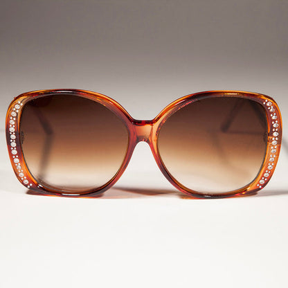 Rhinestone Oversized Vintage Sunglasses - Stardust