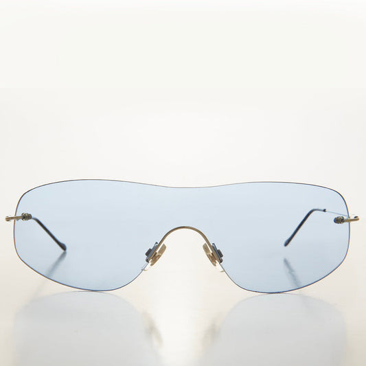 y2k Rimless Shield Sunglasses - Stary