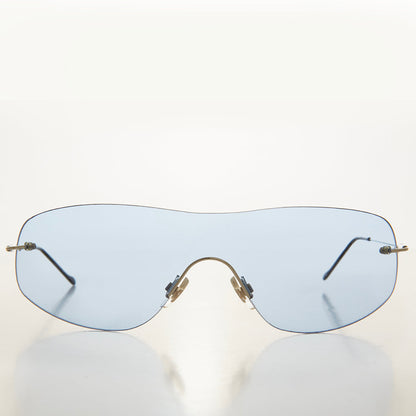 Y2K Rimless Shield Sunglasses - Stary