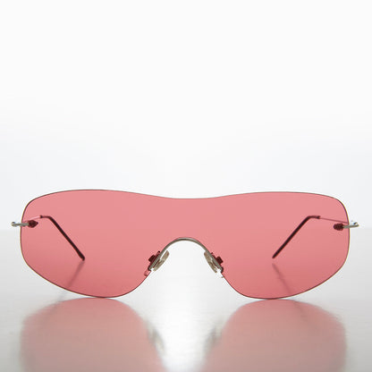 Y2K Rimless Shield Sunglasses - Stary