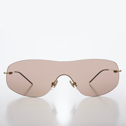 y2k Rimless Shield Sunglasses - Stary