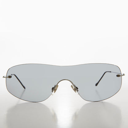 Y2K Rimless Shield Sunglasses - Stary
