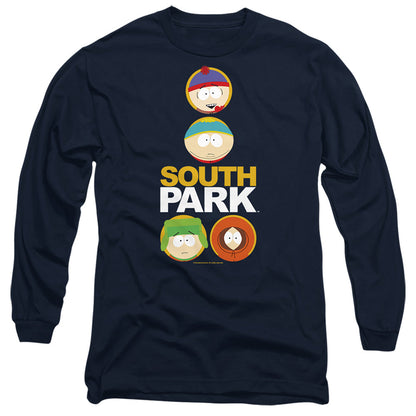South Park Solid Circles Mens Long Sleeve Shirt Navy Officially Licensed