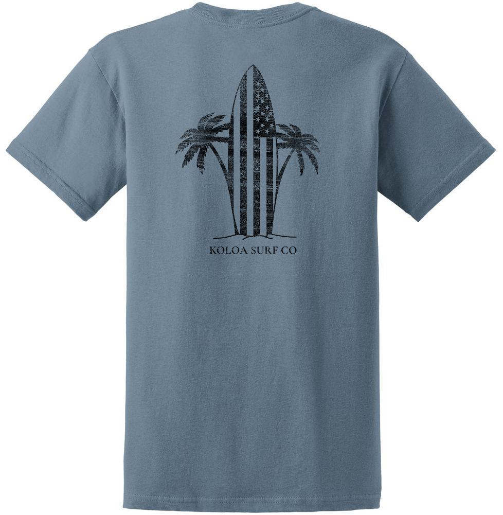 Koloa Retro USA Surfboard Heavyweight T-Shirt