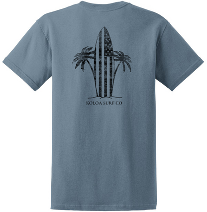 Koloa Retro USA Surfboard Heavyweight T-Shirt
