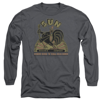 Sun Sun Rooster Mens Long Sleeve Shirt Charcoal Officially Licensed