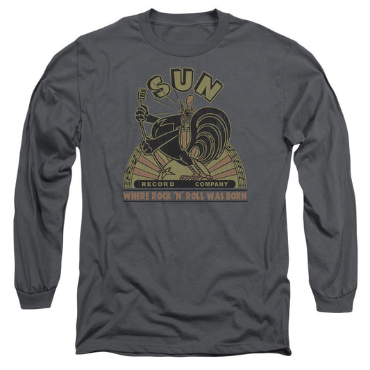 Sun Sun Rooster Mens Long Sleeve Shirt Charcoal Officially Licensed