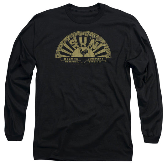 Sun Tattered Logo Mens Long Sleeve Shirt Black Officially Licensed