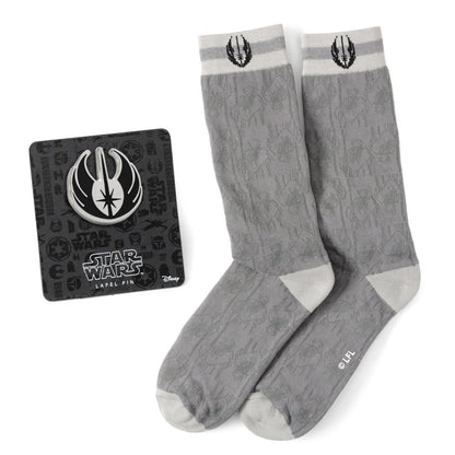 Star Wars Obi-Wan Kenobi Gray Socks and Lapel Pin Gift Set