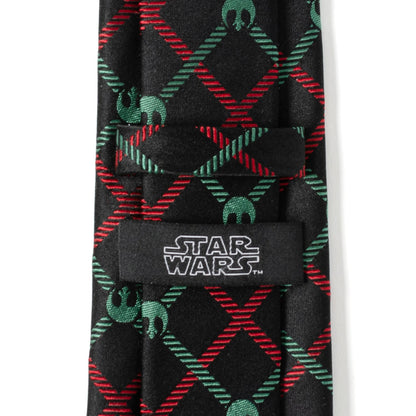 Star Wars Rebel Alliance Crest Red, Green, and Black Plaid Tie