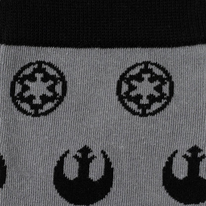 Star Wars Rebel Alliance Starbird Crest and Imperial Crest Gray Dress Socks and Lapel Pin Gift Set