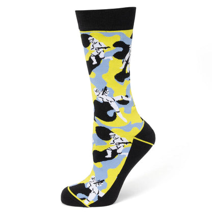 Star Wars Stormtrooper Yellow Camo Dress Socks and Lapel Pin Gift Set