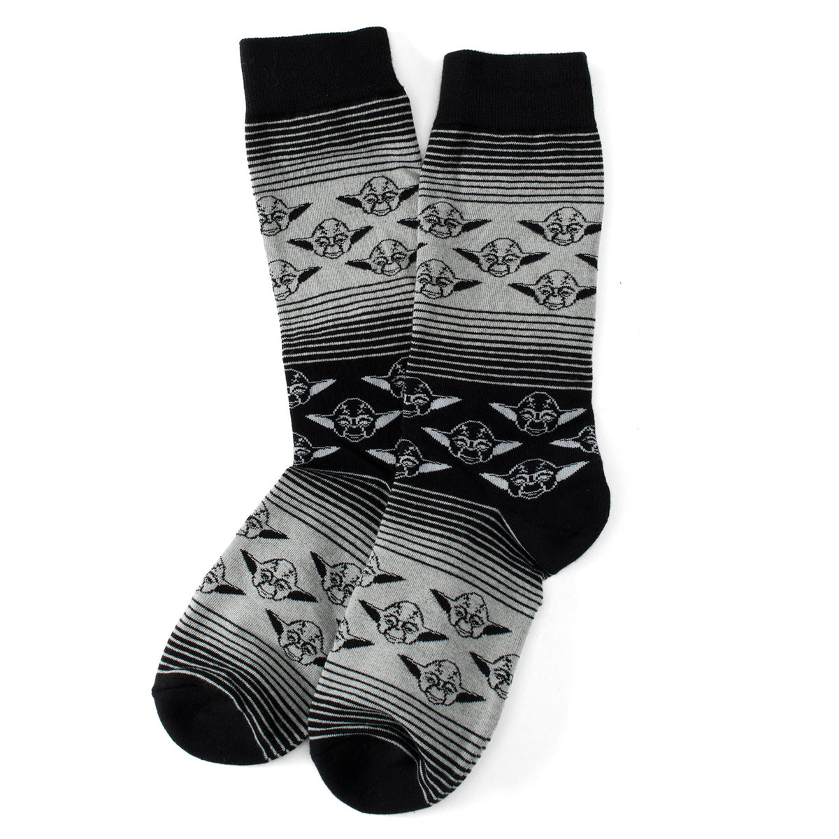 Star Wars Yoda Green, Gray, and Black Ombre Dress Socks and Jedi Crest Lapel Pin Gift Set
