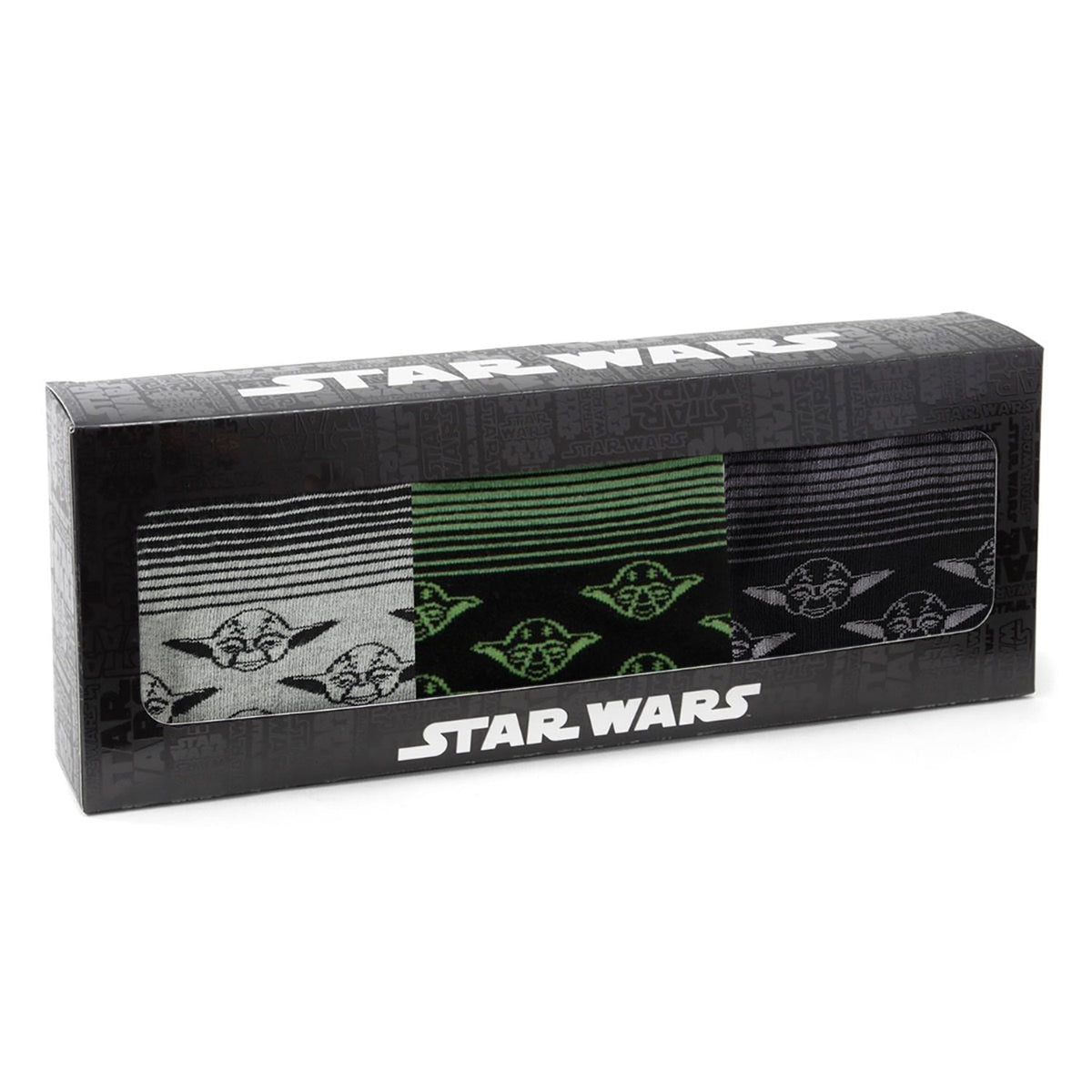 Star Wars Yoda Green, Gray, and Black Ombre Dress Socks and Jedi Crest Lapel Pin Gift Set