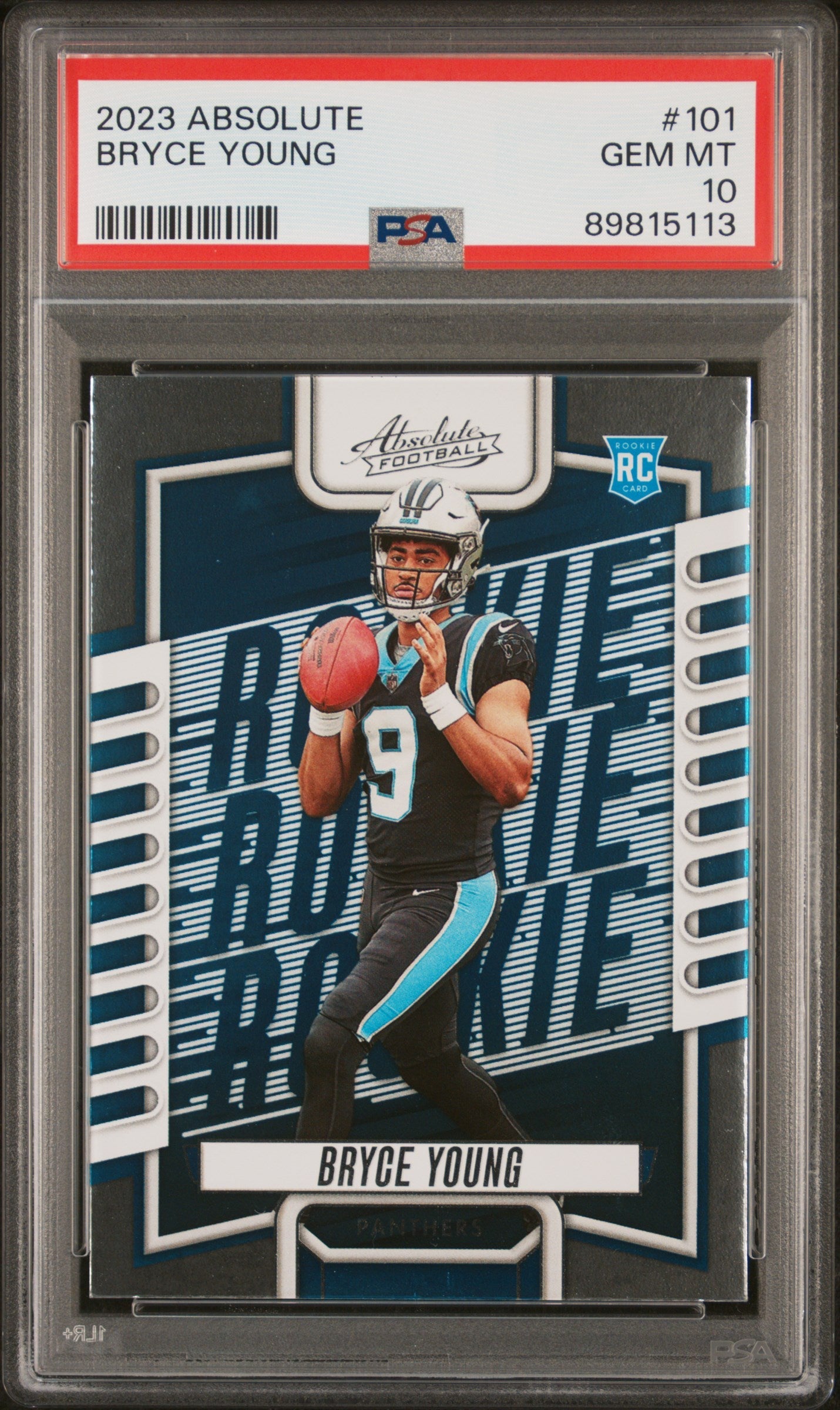 Graded 2023 Panini Absolute Bryce Young #101 Rookie RC Football Card PSA 10 Gem Mint